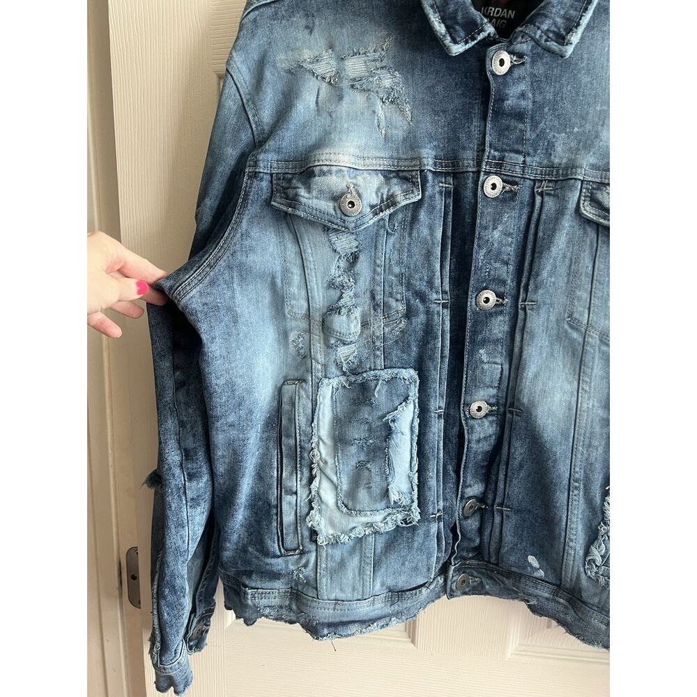 JORDAN CRAIG Men's Legacy Edition Deconstructed Distressed Denim Jacket Sz XL - Picture 3 of 16